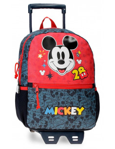 MOCHILA ADAP. 32CM. C/CARRO. MICKEY GET MOVING.